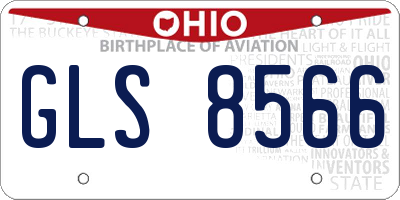 OH license plate GLS8566