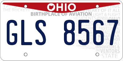 OH license plate GLS8567