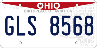 OH license plate GLS8568