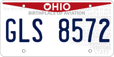 OH license plate GLS8572