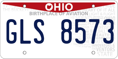 OH license plate GLS8573