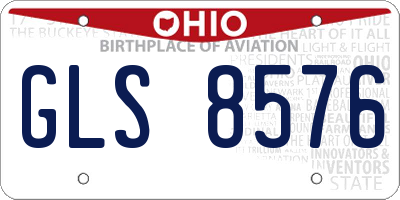 OH license plate GLS8576