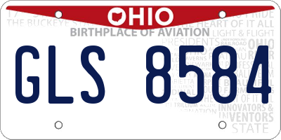 OH license plate GLS8584