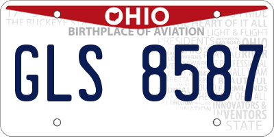 OH license plate GLS8587