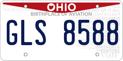OH license plate GLS8588