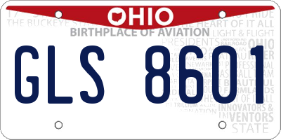 OH license plate GLS8601