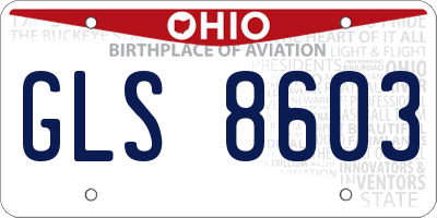 OH license plate GLS8603