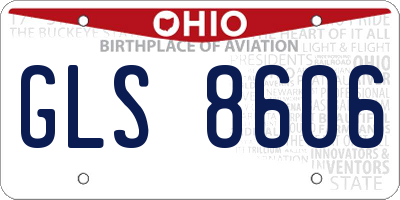 OH license plate GLS8606