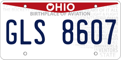 OH license plate GLS8607
