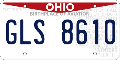 OH license plate GLS8610
