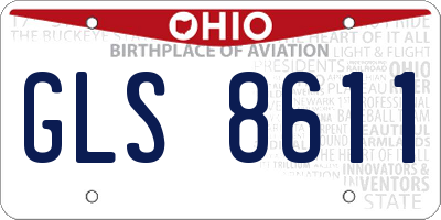 OH license plate GLS8611