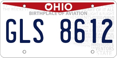 OH license plate GLS8612