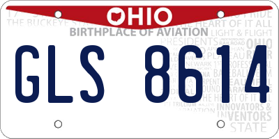 OH license plate GLS8614