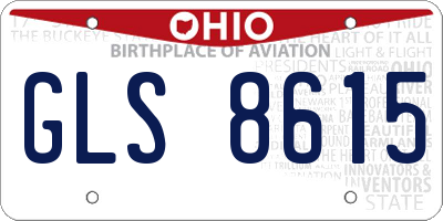 OH license plate GLS8615