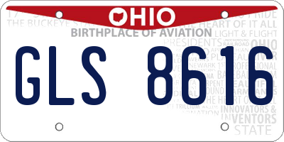 OH license plate GLS8616