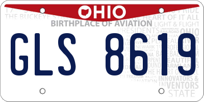 OH license plate GLS8619