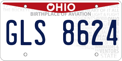 OH license plate GLS8624