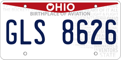 OH license plate GLS8626