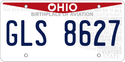 OH license plate GLS8627