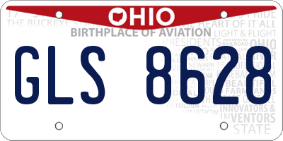 OH license plate GLS8628