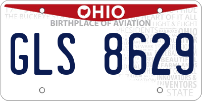 OH license plate GLS8629
