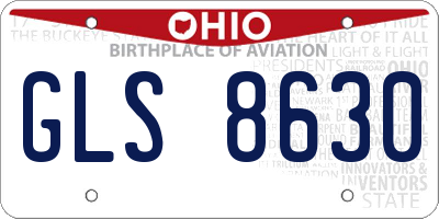 OH license plate GLS8630