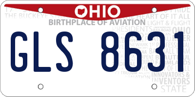 OH license plate GLS8631