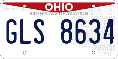 OH license plate GLS8634