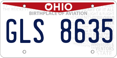 OH license plate GLS8635