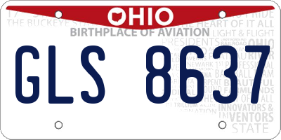OH license plate GLS8637