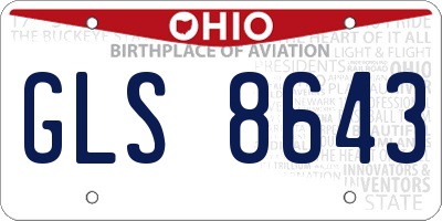 OH license plate GLS8643