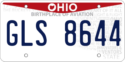 OH license plate GLS8644