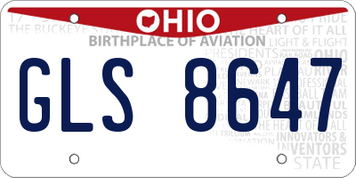 OH license plate GLS8647