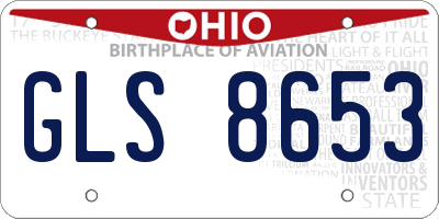 OH license plate GLS8653