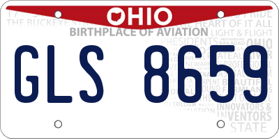 OH license plate GLS8659