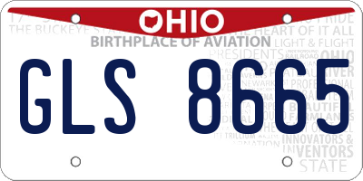 OH license plate GLS8665