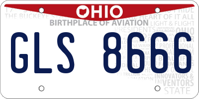 OH license plate GLS8666