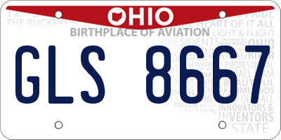 OH license plate GLS8667