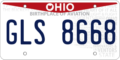 OH license plate GLS8668