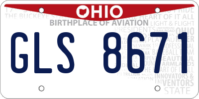 OH license plate GLS8671