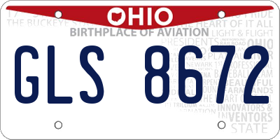 OH license plate GLS8672