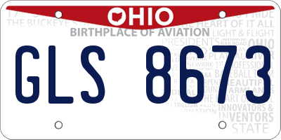 OH license plate GLS8673