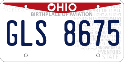 OH license plate GLS8675