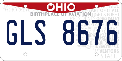 OH license plate GLS8676