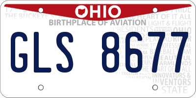 OH license plate GLS8677