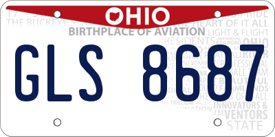OH license plate GLS8687