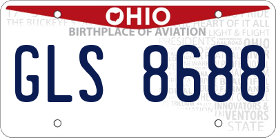 OH license plate GLS8688