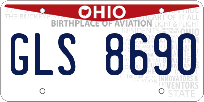 OH license plate GLS8690