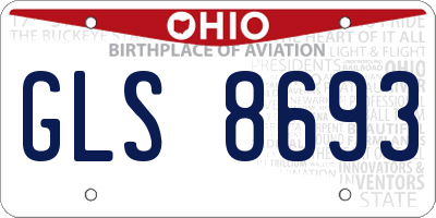 OH license plate GLS8693