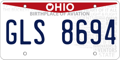 OH license plate GLS8694